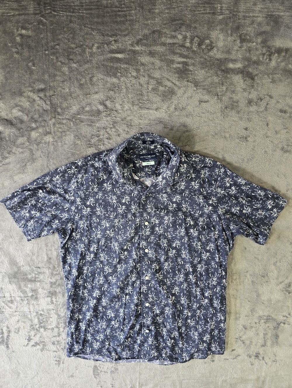 Peter Millar Collection Flex Finish Short Sleeve Button Up Hawaiian Shirt Size M